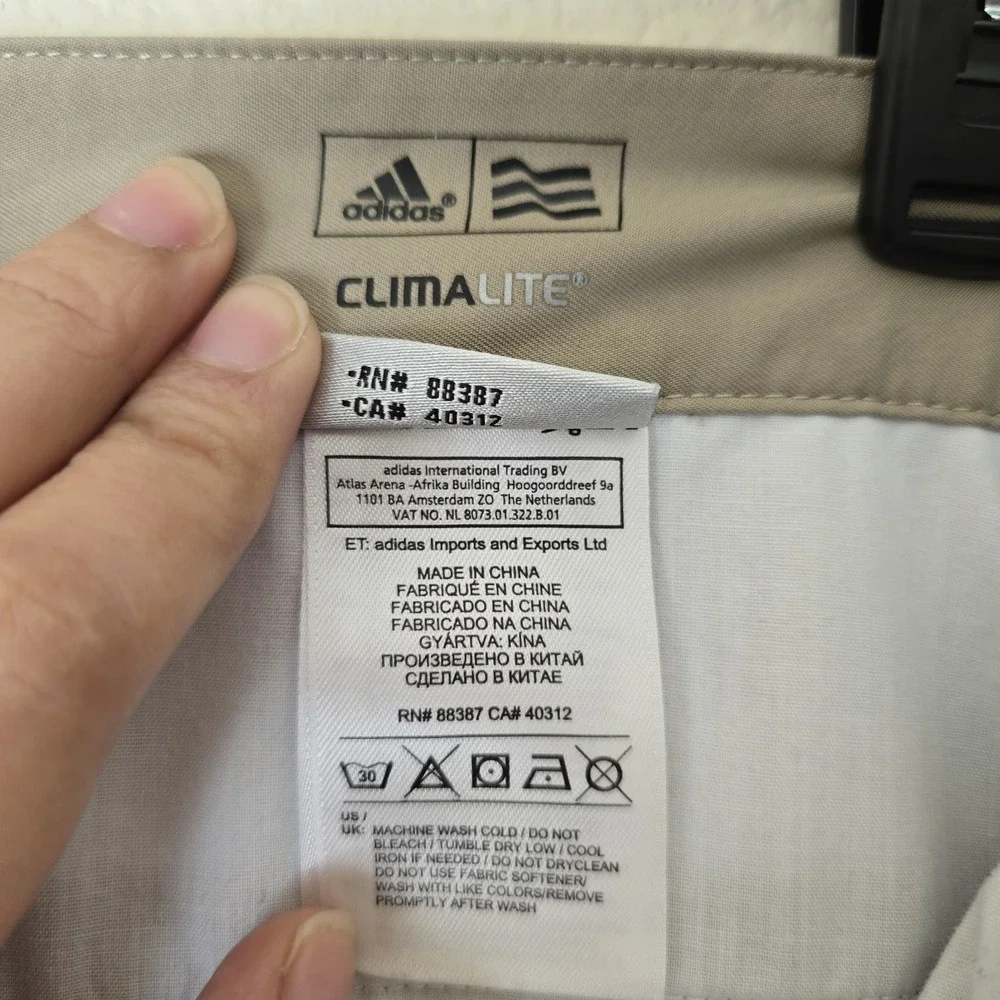 Adidas Men ClimaLite Tan Performance Golf Pants 34x32 Stretch Athleisure Outdoor